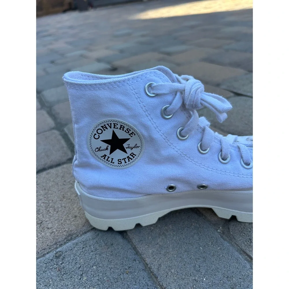Converse Womens Chuck Taylor All Star Lugged High Top 6.5 White Platform 565902C - Picture 5 of 8